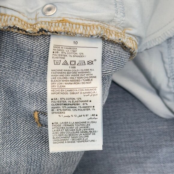 Old Navy Womens High-Rise OG Straight Denim Shorts Size 10 Blue Distressed - Picture 4 of 12